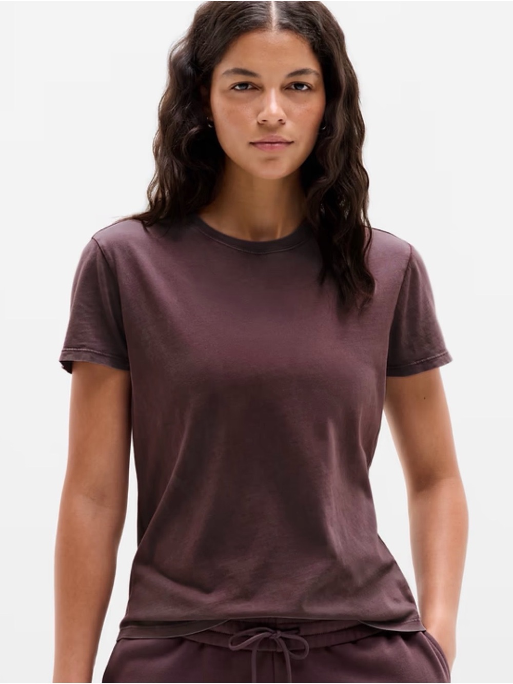 NWOT Athleta Favorite Cotton Classic Tee Brown, Size L